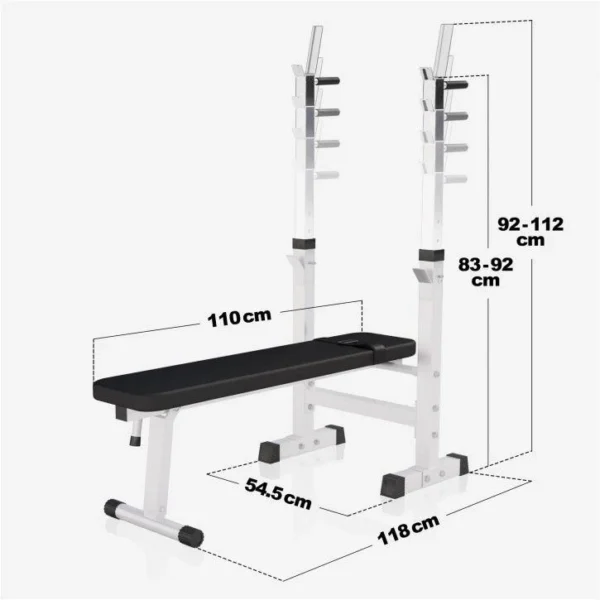 Banco de Musculación con Soporte para Barra Ajustable